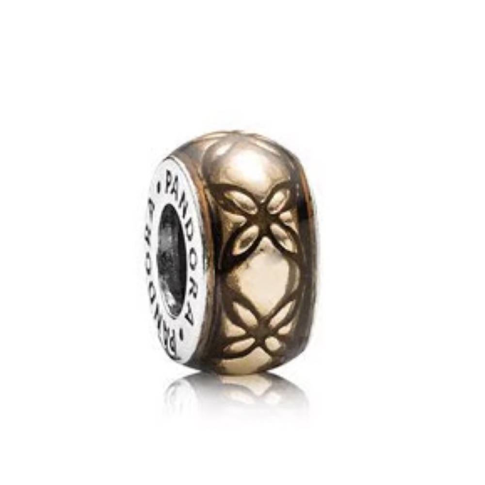 Genuine Retired PANDORA Golden Floral Enamel Spacer; 791034EN29